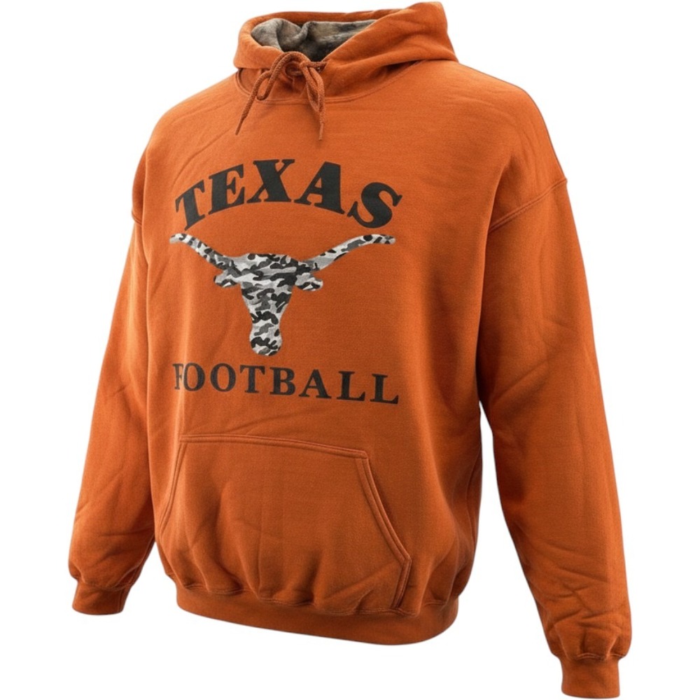 Mossy Oak Texas Longhorn Football Hoodie Sweatshirt‎ Camo Lined Mens Large NEW